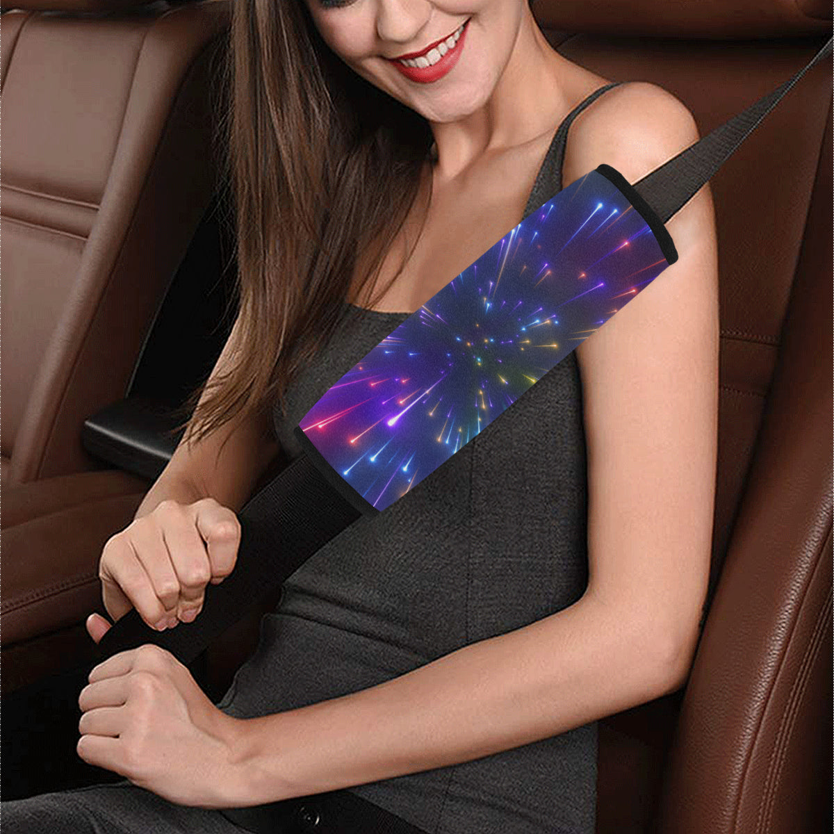 Celestial Rainbow Speed Light Car Seat Belt Cover