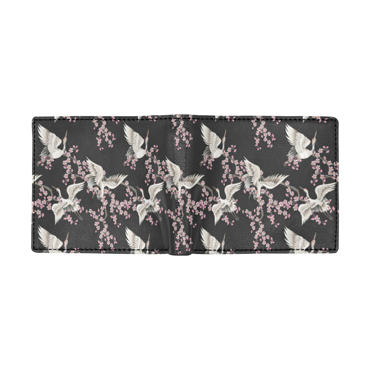 Crane Pattern Print Design 01 Men's ID Card Wallet