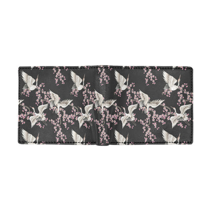 Crane Pattern Print Design 01 Men's ID Card Wallet