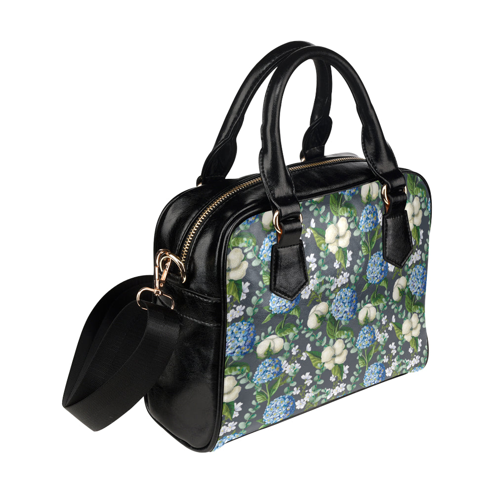 Hydrangea Pattern Print Design 02 Shoulder Handbag