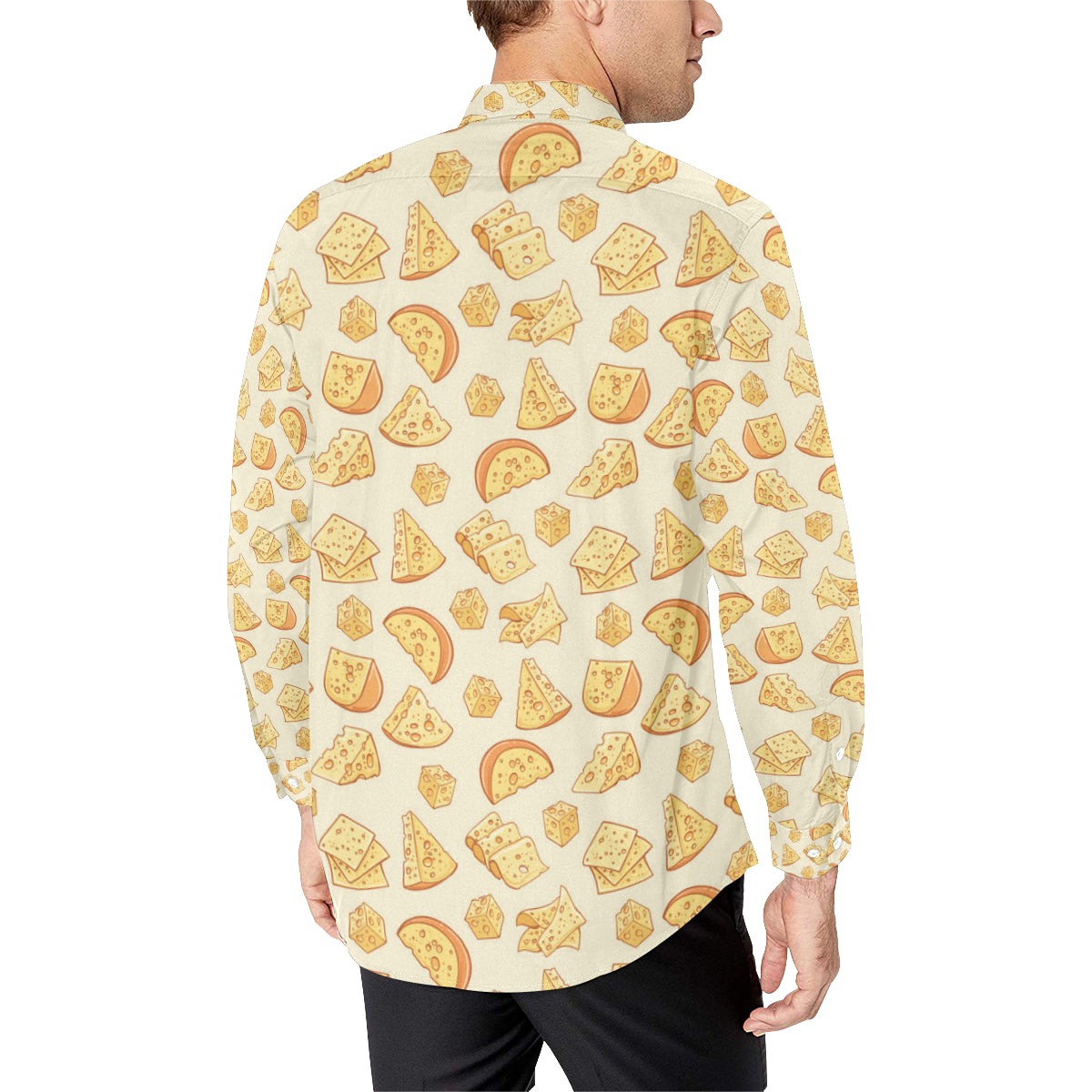 Cheese Pattern Print Design 01 Men's Long Sleeve Shirt