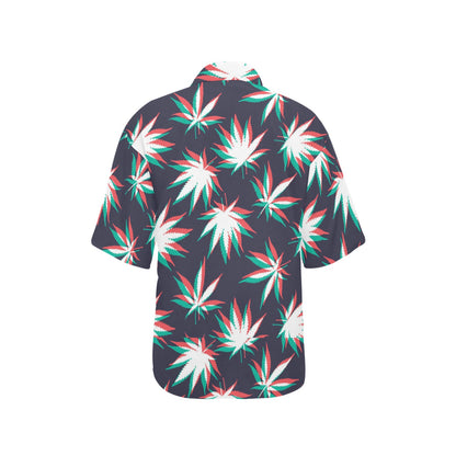 Pot Leaf Pattern Print Design A01 Women's Hawaiian Shirt