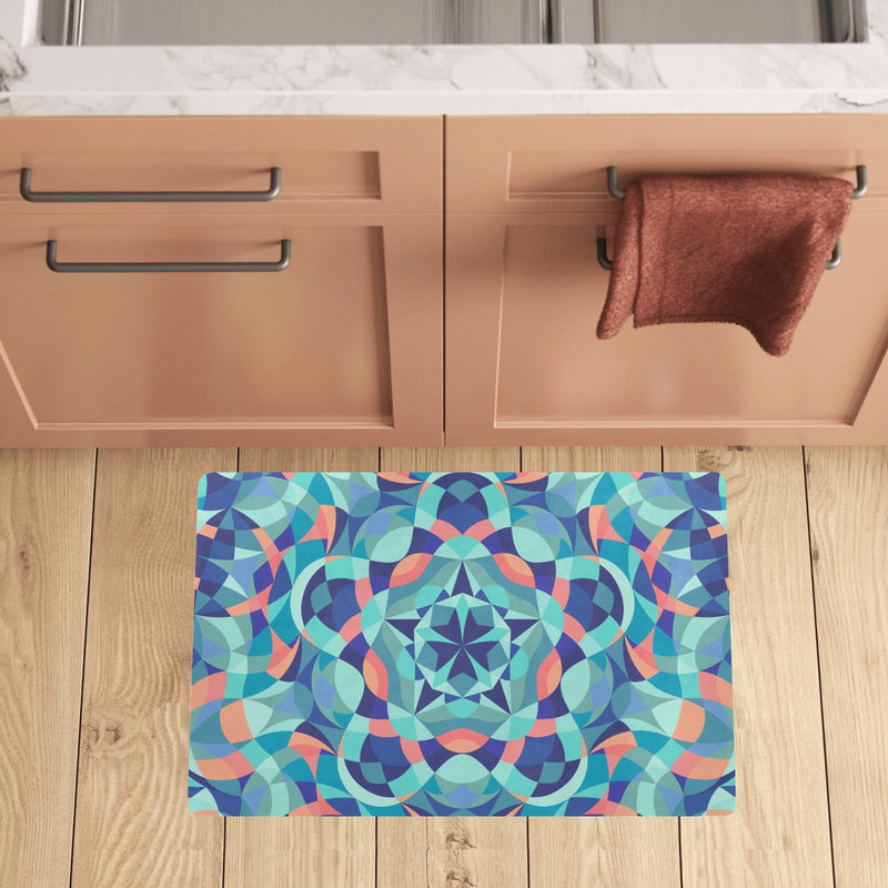Kaleidoscope Pattern Print Design 03 Kitchen Mat