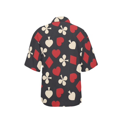 Poker Cards Pattern Print Design A02 Women's Hawaiian Shirt