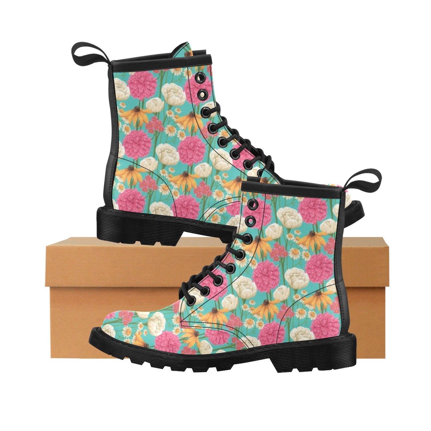 Summer Floral Pattern Print Design SF07 Women's Boots