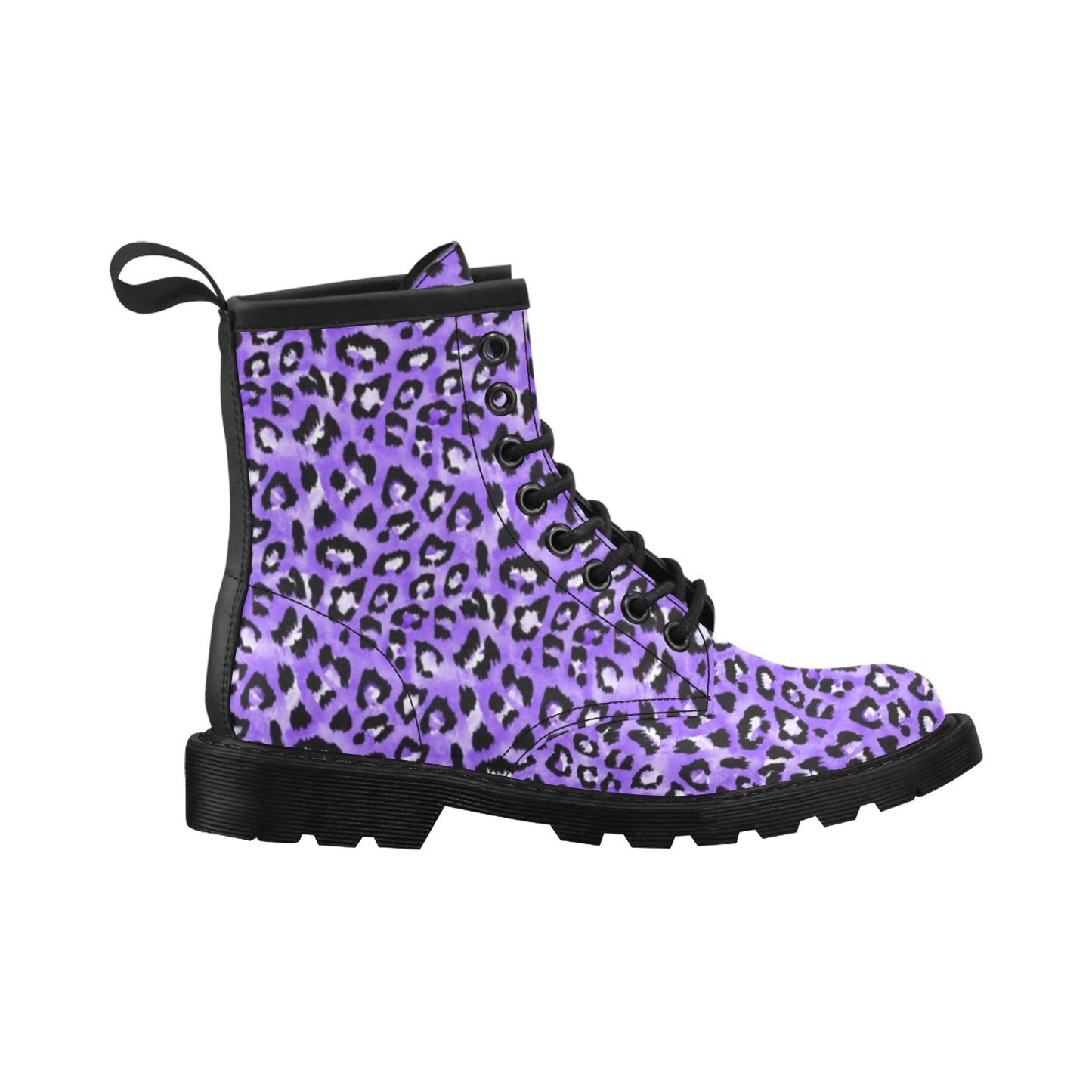 Leopard Purple Skin Print Women's Boots