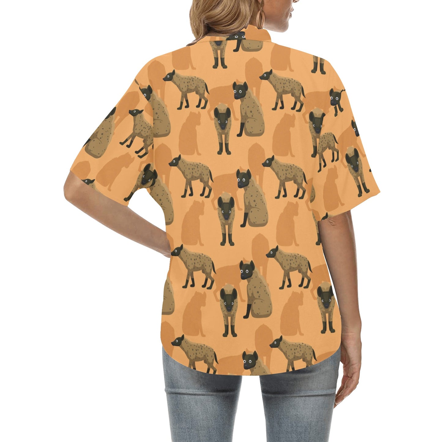 Hyena Pattern Print Design 01 Women's Hawaiian Shirt