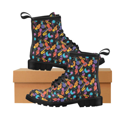 Saxophone Print Design LKS406 Women's Boots