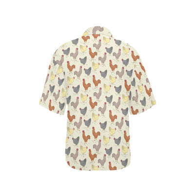 Chicken Pattern Print Design 05 Women's Hawaiian Shirt