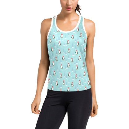 Ski Penguin Print Design LKS304 Women's Racerback Tank Top