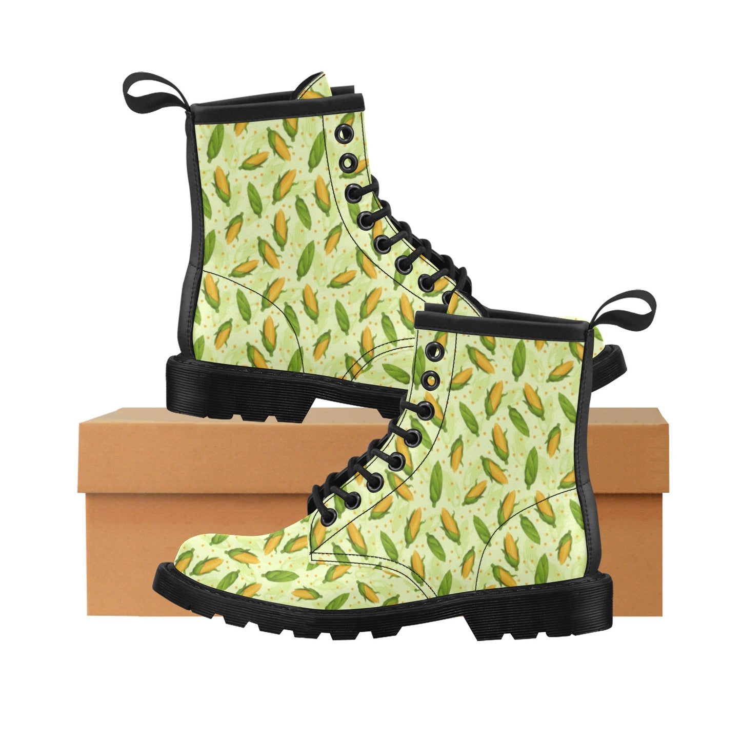 Agricultural Fresh Corn cob Print Pattern Women's Boots