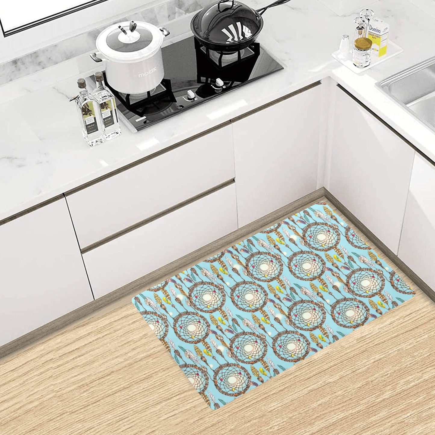 Blue Dream catcher Kitchen Mat