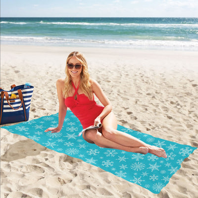 Snowflake Print Design LKS304 Beach Towel 32" x 71"