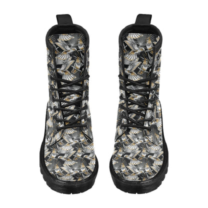 Hummingbird Gold Design Themed Print Women's Boots