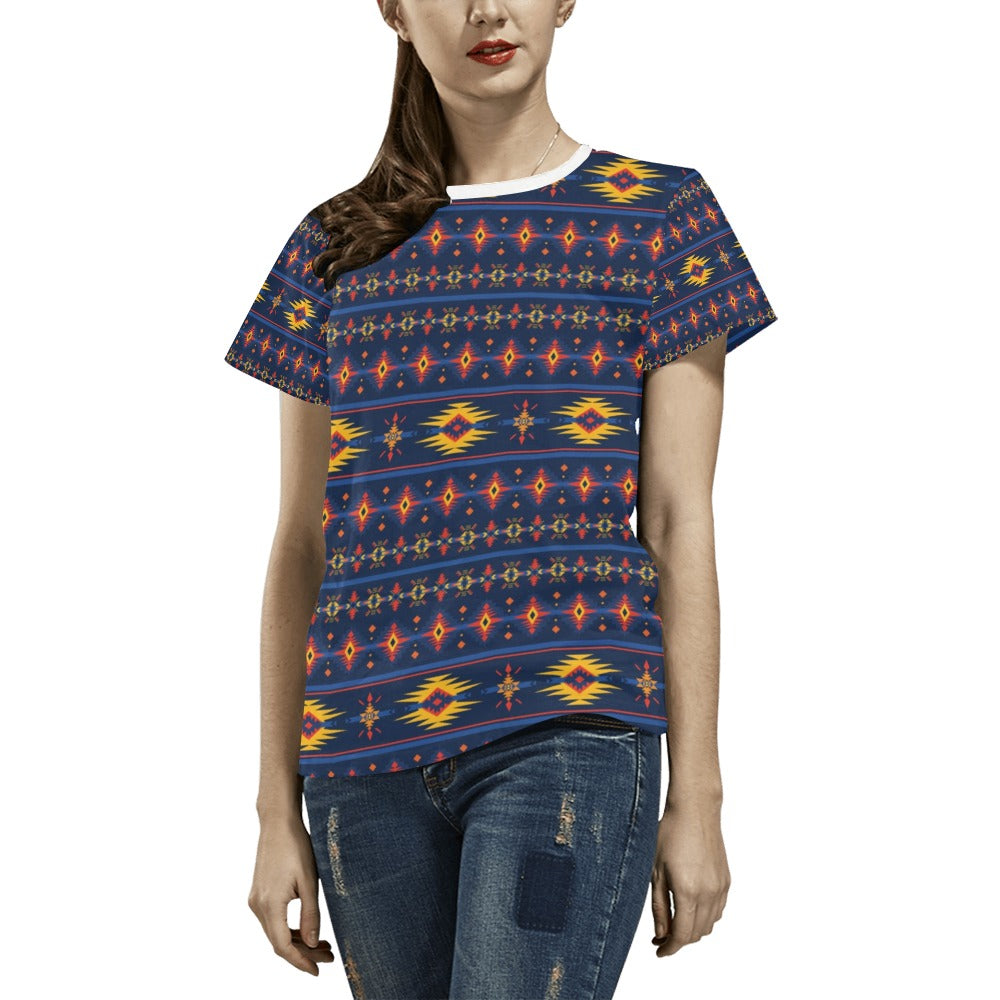 Southwest Pattern Print Design LKS306 Women's  T-shirt
