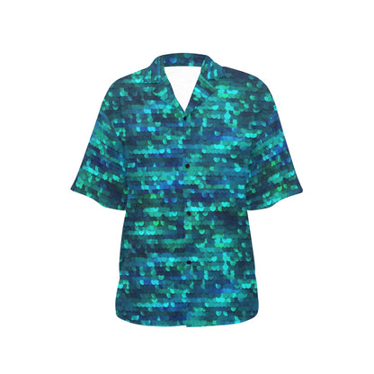 Mermaid Scales Pattern Print Design 06 Women's Hawaiian Shirt