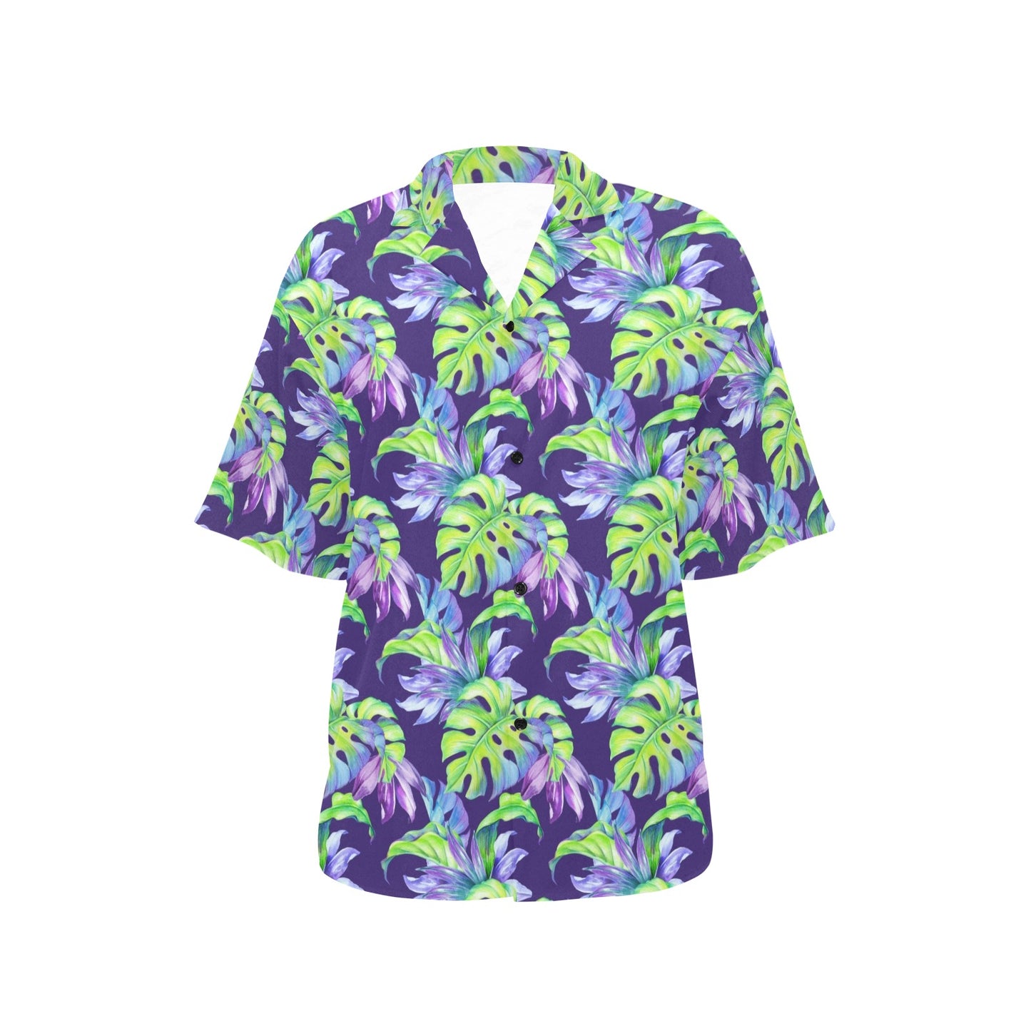 Tropical Flower Pattern Print Design TF019 Women's Hawaiian Shirt