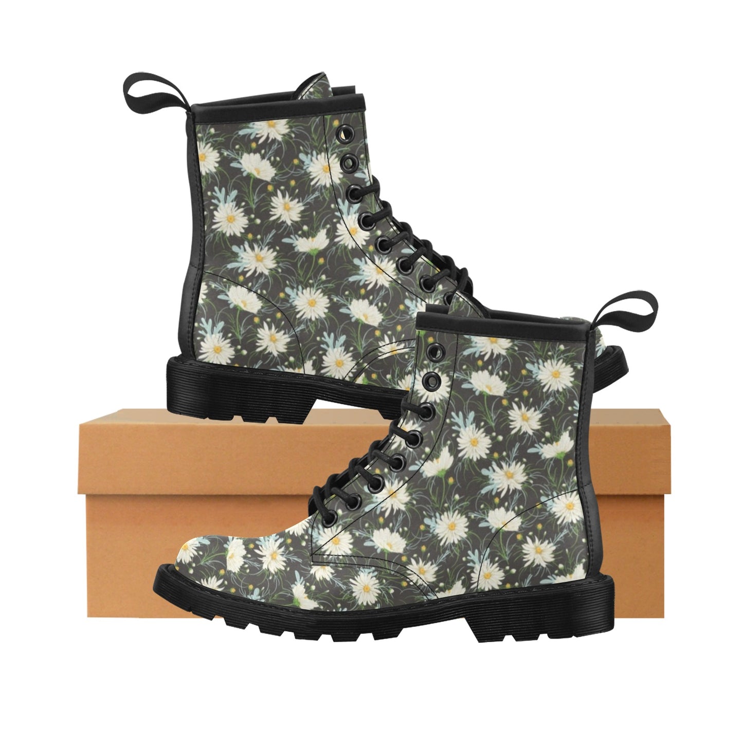 Daisy Pattern Print Design DS08 Women's Boots