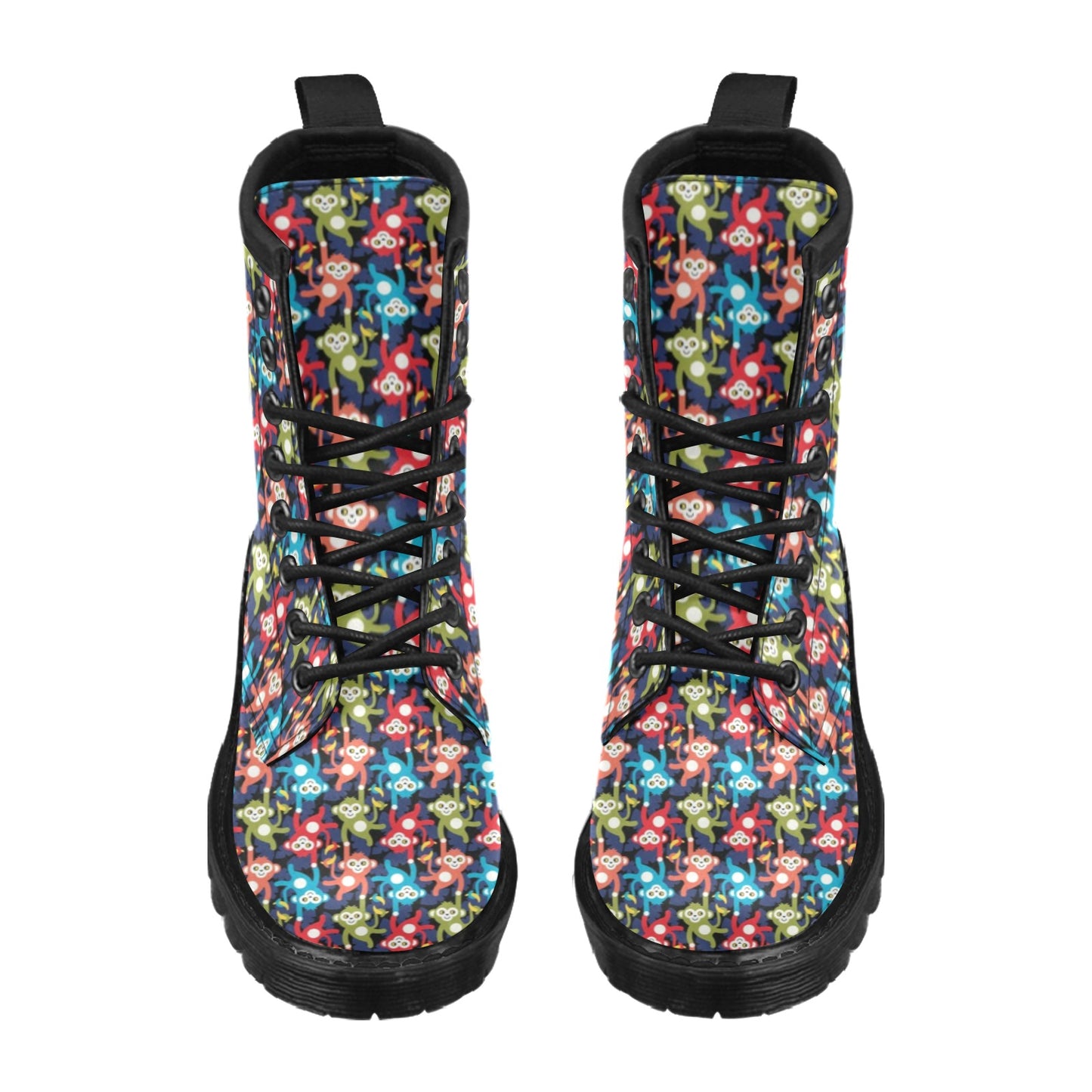 Monkey Colorful Design Themed Print Women's Boots