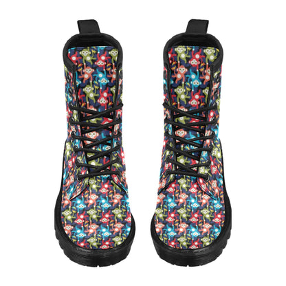 Monkey Colorful Design Themed Print Women's Boots