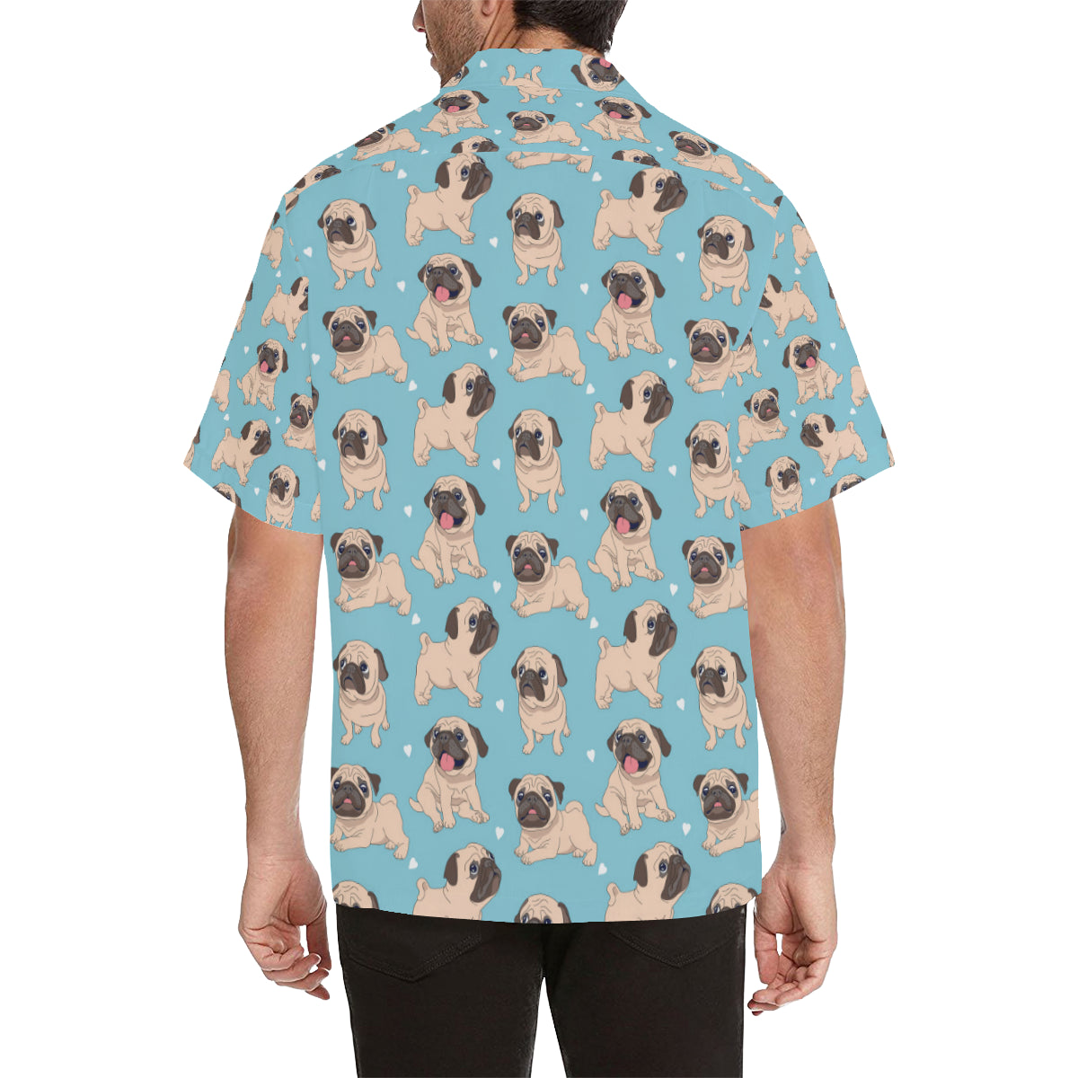 Pug Pattern Print Design A03 Men's Hawaiian Shirt