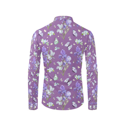 Iris Pattern Print Design IR09 Men's Long Sleeve Shirt