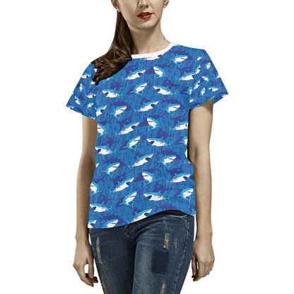 Shark Print Design LKS308 Women's  T-shirt