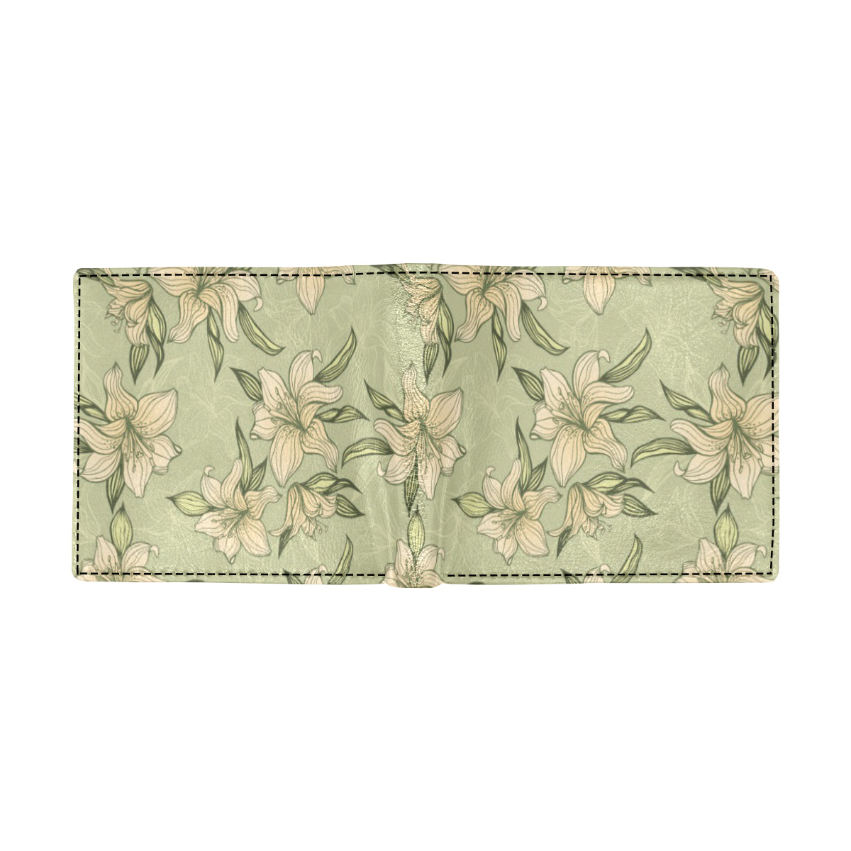 Lily Pattern Print Design LY06 Men's ID Card Wallet