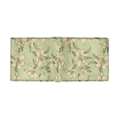 Lily Pattern Print Design LY06 Men's ID Card Wallet
