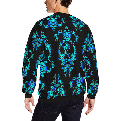 Sea turtle Polynesian Tribal Hawaiian Men Long Sleeve Sweatshirt