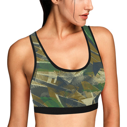 Military Camouflage Pattern Print Design 01 Sports Bra