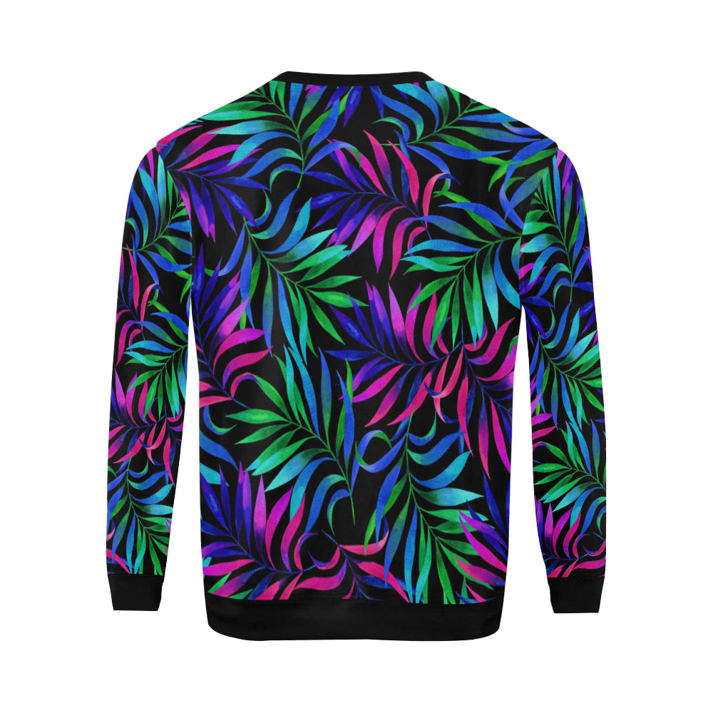 Tropical Flower Pattern Print Design TF010 Men Long Sleeve Sweatshirt