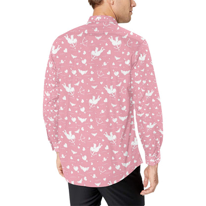 Cupid Pattern Print Design 03 Men's Long Sleeve Shirt