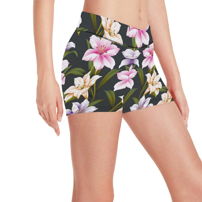 Lily Pattern Print Design LY01 Yoga Shorts