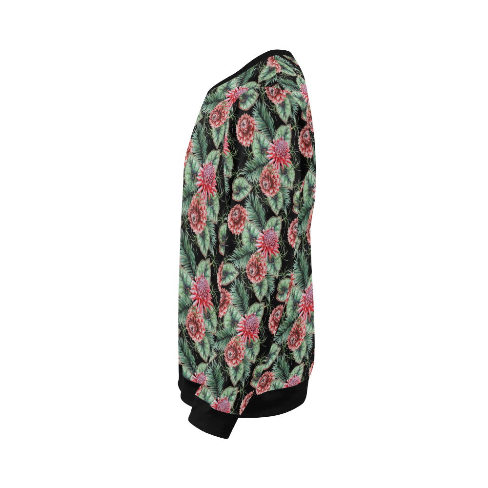 Dahlia Pattern Print Design DH06 Men Long Sleeve Sweatshirt