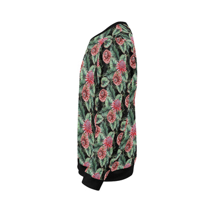 Dahlia Pattern Print Design DH06 Men Long Sleeve Sweatshirt