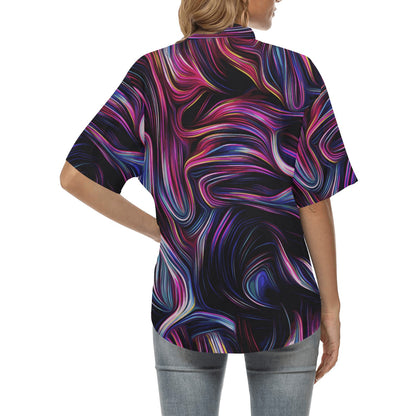 Liquid Pattern Print Design 01 Women's Hawaiian Shirt