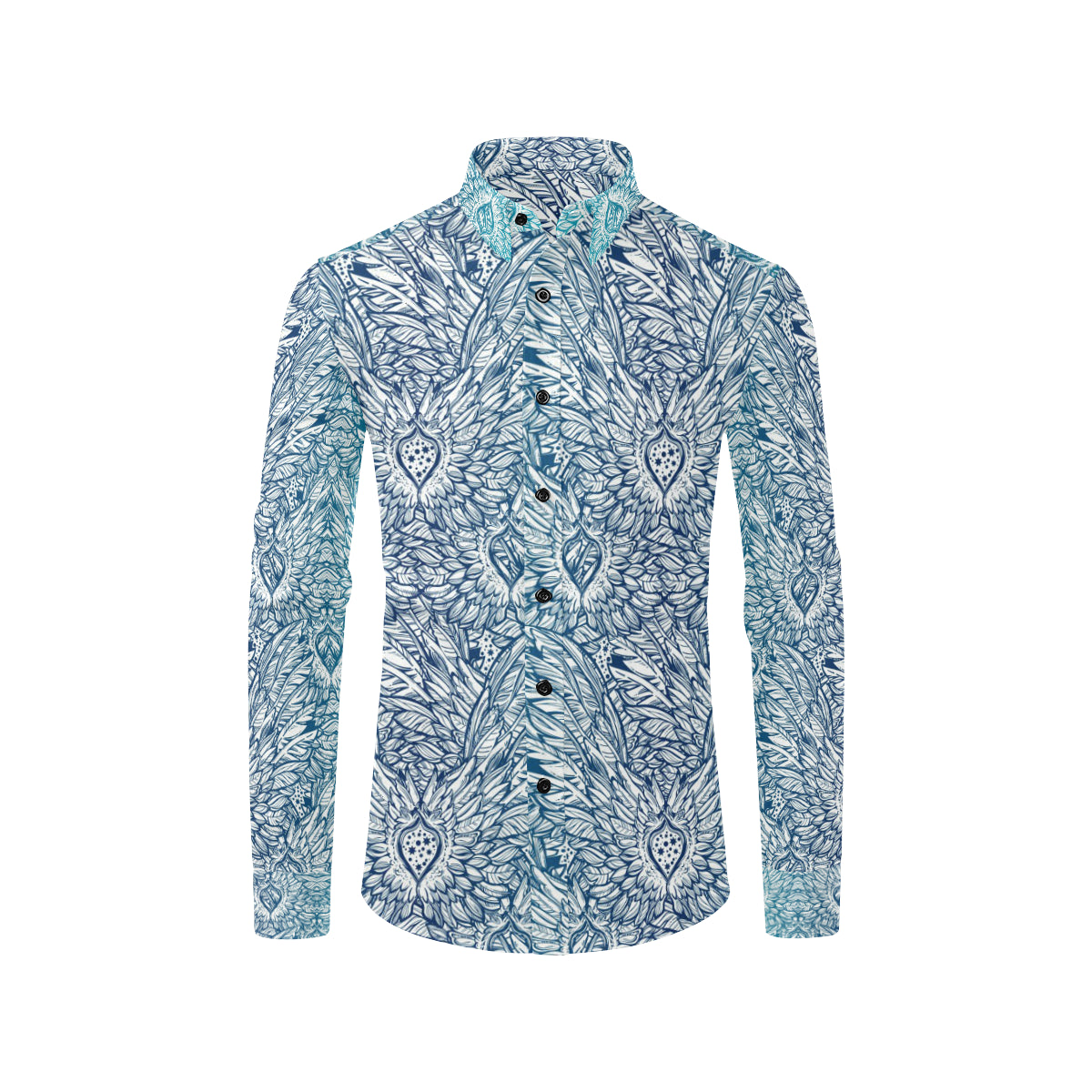 Angel Wings Boho Design Themed Print Men's Long Sleeve Shirt