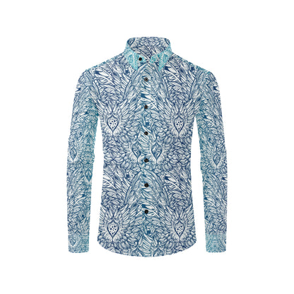 Angel Wings Boho Design Themed Print Men's Long Sleeve Shirt