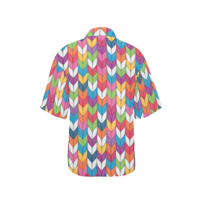 Knit Pattern Print Design 01 Women's Hawaiian Shirt