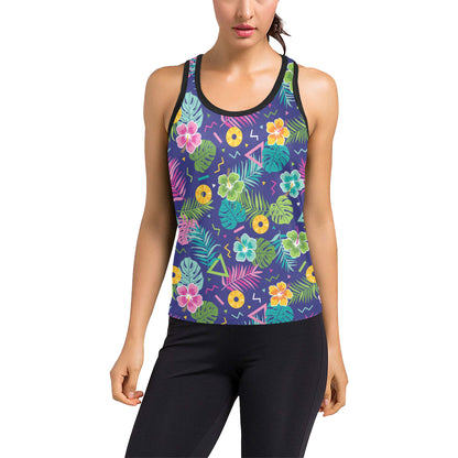 Hawaiian Themed Pattern Print Design H014 Women's Racerback Tank Top