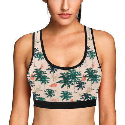 Palm Tree Pattern Print Design PT014 Sports Bra