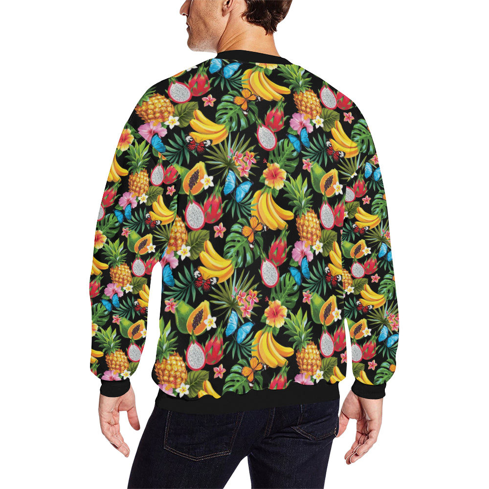 Tropical Fruits Pattern Print Design TF04 Men Long Sleeve Sweatshirt