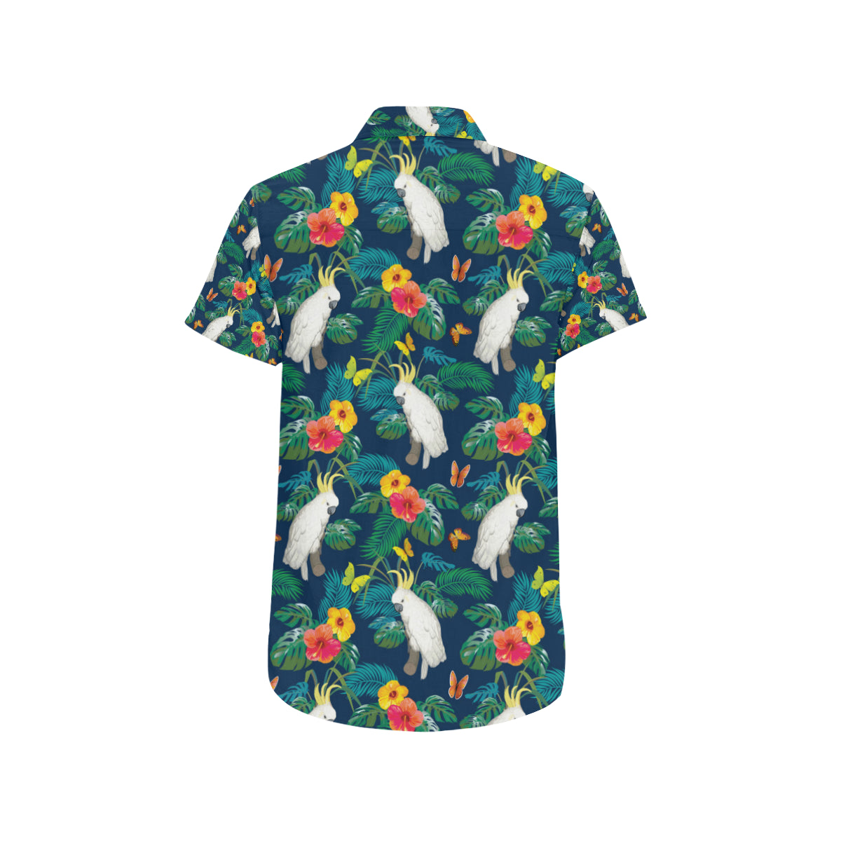 Cockatoo Tropical Pattern Print Design 02 Men's Short Sleeve Button Up Shirt