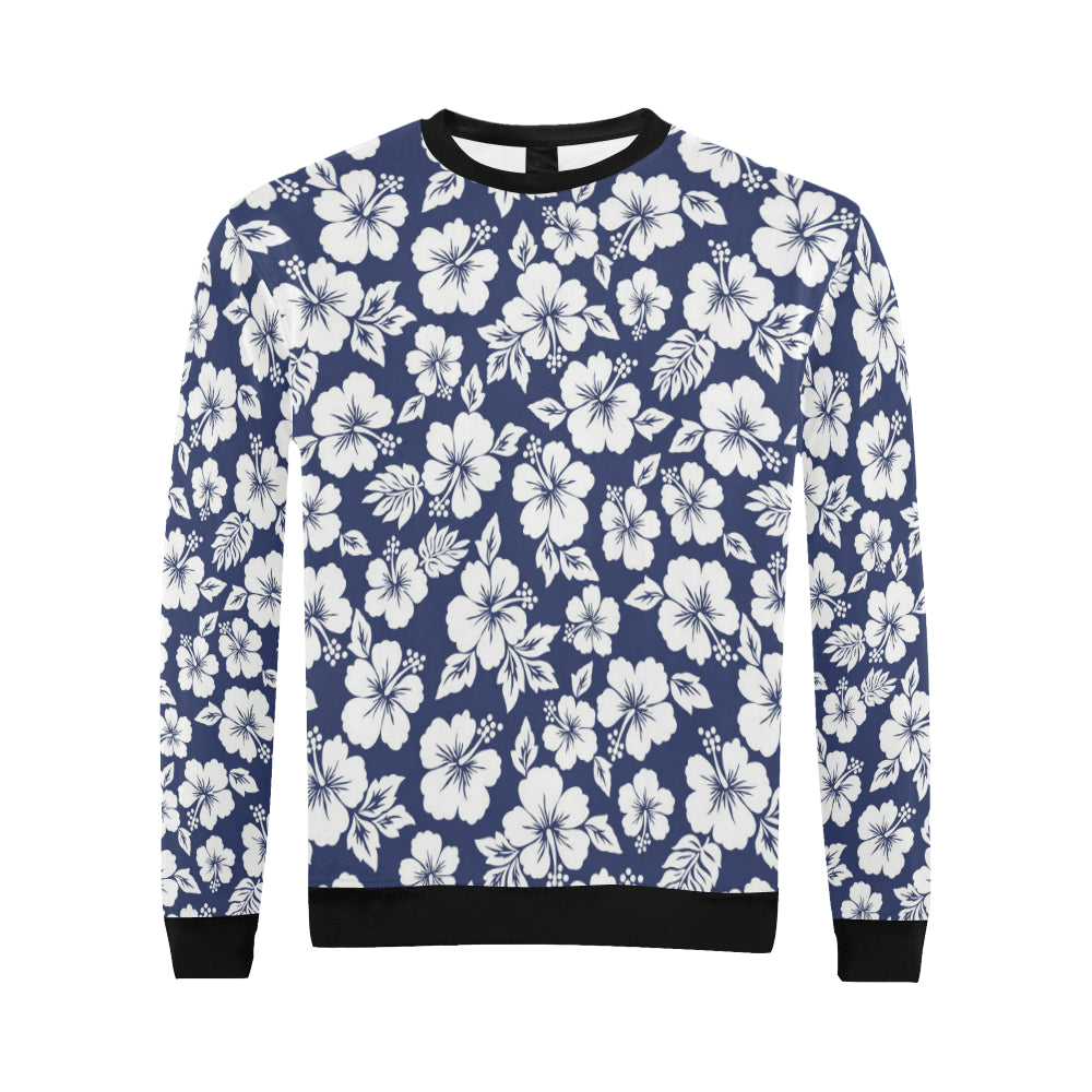 Hibiscus Pattern Print Design HB012 Men Long Sleeve Sweatshirt