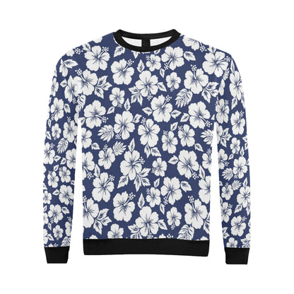 Hibiscus Pattern Print Design HB012 Men Long Sleeve Sweatshirt