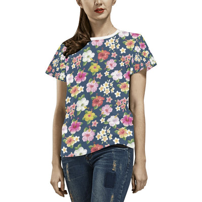 Hibiscus Sweet Print Design LKS304 Women's  T-shirt