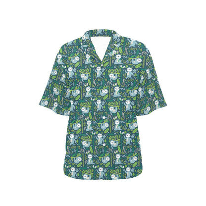 Sloth Print Design LKS304 Women's Hawaiian Shirt