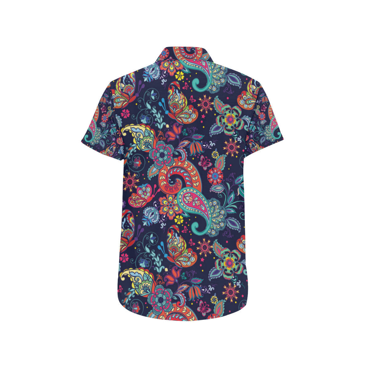 Paisley Boho Pattern Print Design A06 Men's Short Sleeve Button Up Shirt