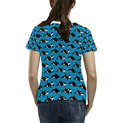 Whale Print Design LKS304 Women's  T-shirt